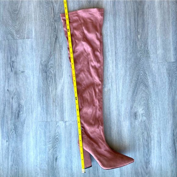 Windsor Suede Pink Over-Knee Boots - Picture 2 of 8